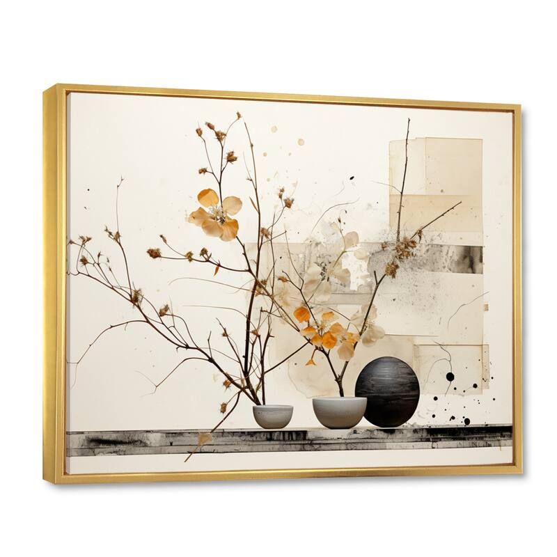 Designart "Asian Art Sumi Bird Serenity XXI" Asian Framed Wall Art